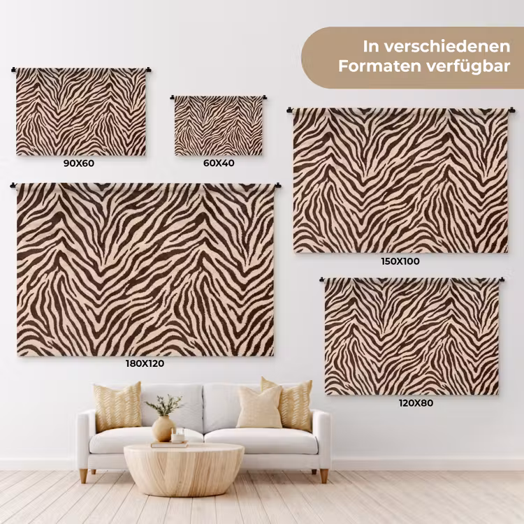 Zebra - Strepen - Bruin Wandkleed katoen klein -tsfeer8_DE