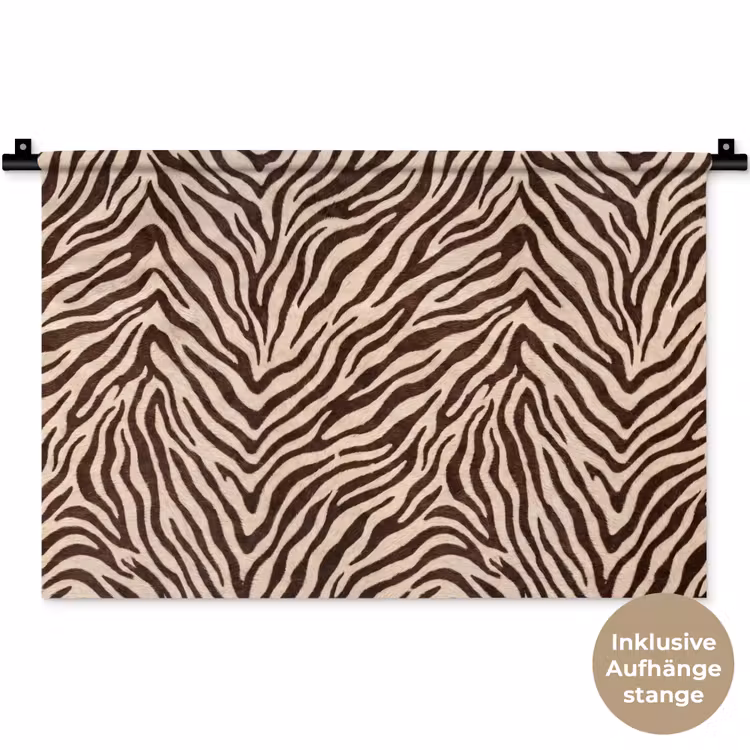 Zebra - Strepen - Bruin Wandkleed katoen klein -t3d_DE
