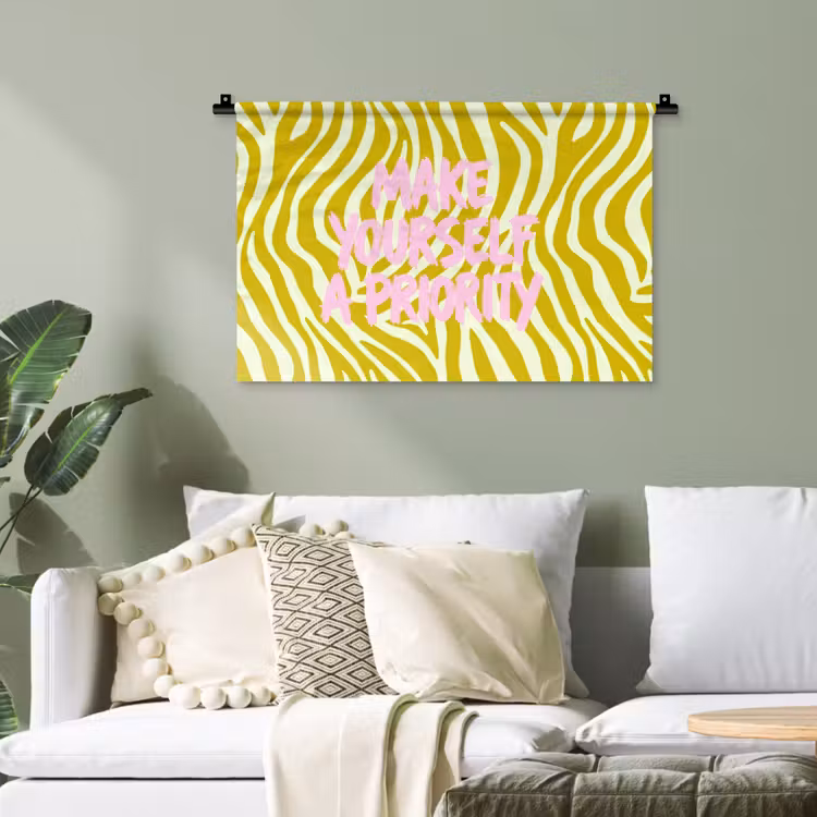 Zebraprint - Priority - Roze Wandkleed katoen klein -sfeer7