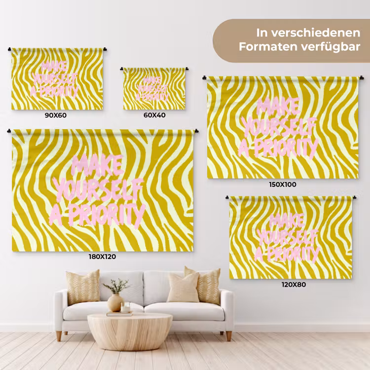 Zebraprint - Priority - Roze Wandkleed katoen klein -tsfeer8_DE