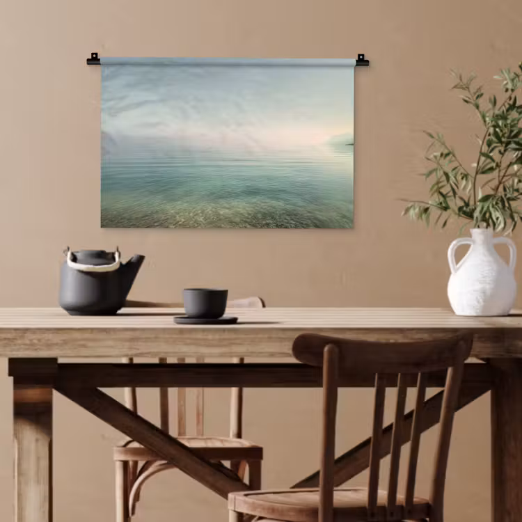 Zee - Horizon - Blauw - Mist Wandkleed katoen klein -sfeer6