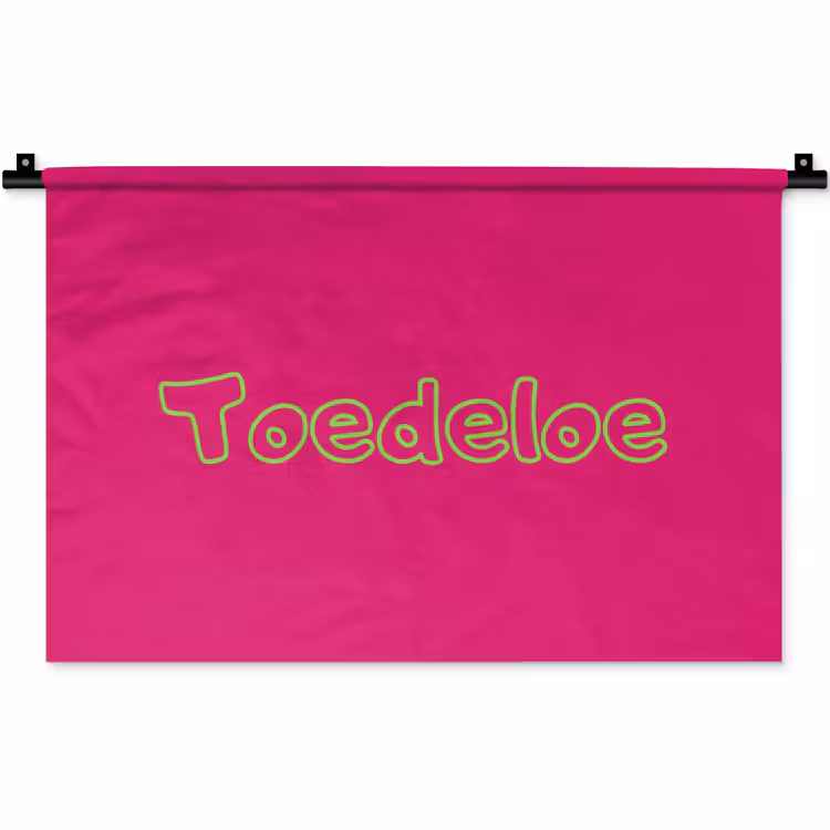 Toedeloe - Groen - Roze Wandkleed katoen klein -zz3d