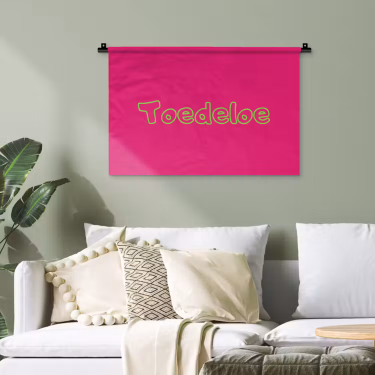 Toedeloe - Groen - Roze Wandkleed katoen klein -sfeer7