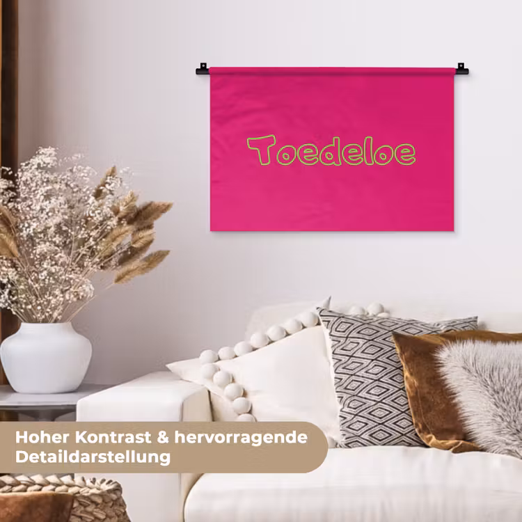 Toedeloe - Groen - Roze Wandkleed katoen klein -tsfeer1_DE