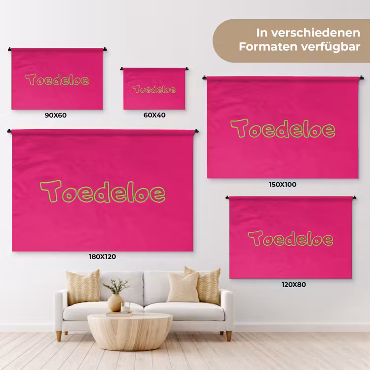 Toedeloe - Groen - Roze Wandkleed katoen klein -tsfeer8_DE