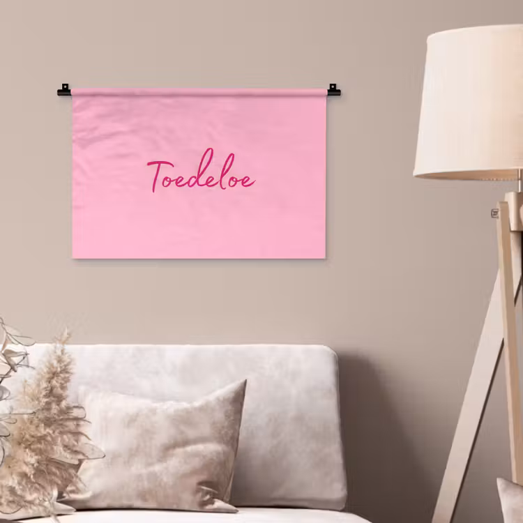 Toedeloe - Roze - Minimalistisch Wandkleed katoen klein -sfeer4
