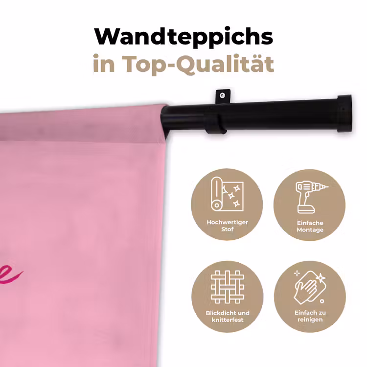 Toedeloe - Roze - Minimalistisch Wandkleed katoen klein -tsfeer2_DE