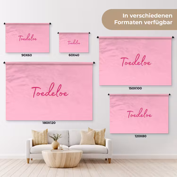 Toedeloe - Roze - Minimalistisch Wandkleed katoen klein -tsfeer8_DE