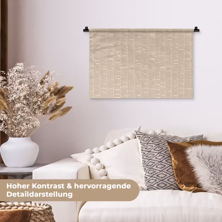 Krant - Nieuws - Historisch - Vintage - Beige Wandkleed katoen klein -tsfeer1_DE