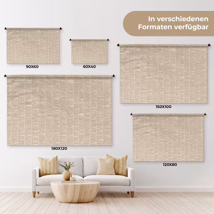 Krant - Nieuws - Historisch - Vintage - Beige Wandkleed katoen klein -tsfeer8_DE
