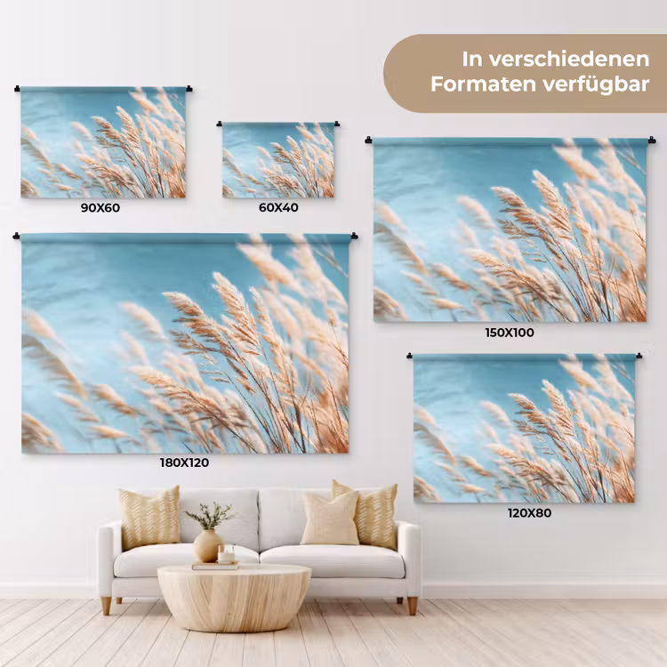 Siergras - Wind - Lichtbruin Wandkleed katoen klein -tsfeer8_DE