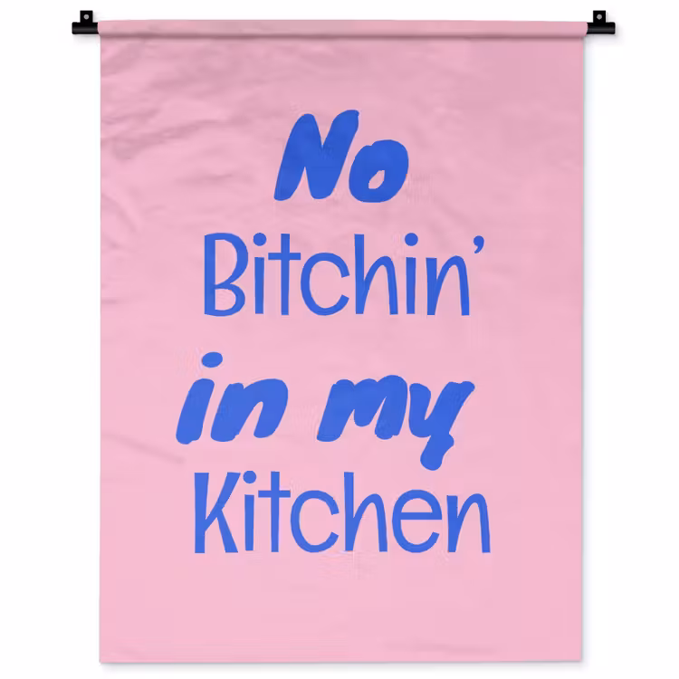 Quote - Blauw - Lettertype - Keuken Wandkleed katoen klein -zz3d