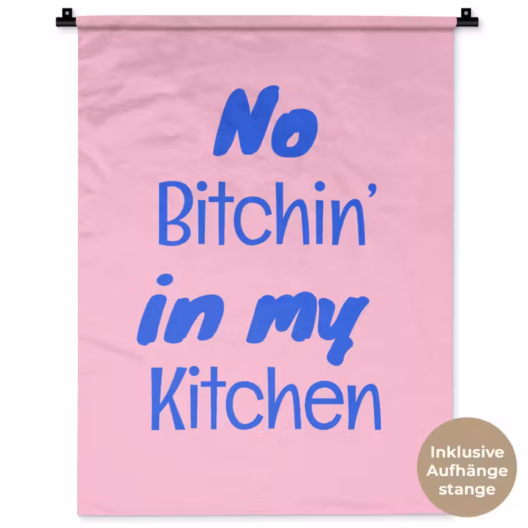 Quote - Blauw - Lettertype - Keuken Wandkleed katoen klein -t3d_DE