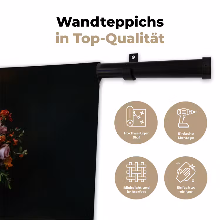 Quote - Bloemen - Vaas - Neon Wandkleed katoen klein -tsfeer2_DE