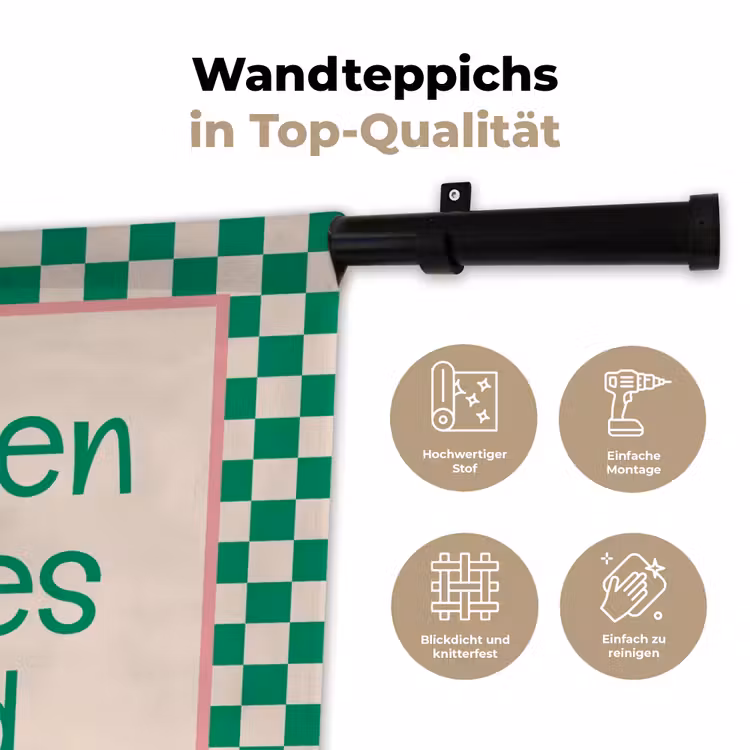 Quote - Groen - Geblokt - Keuken Wandkleed katoen klein -tsfeer2_DE