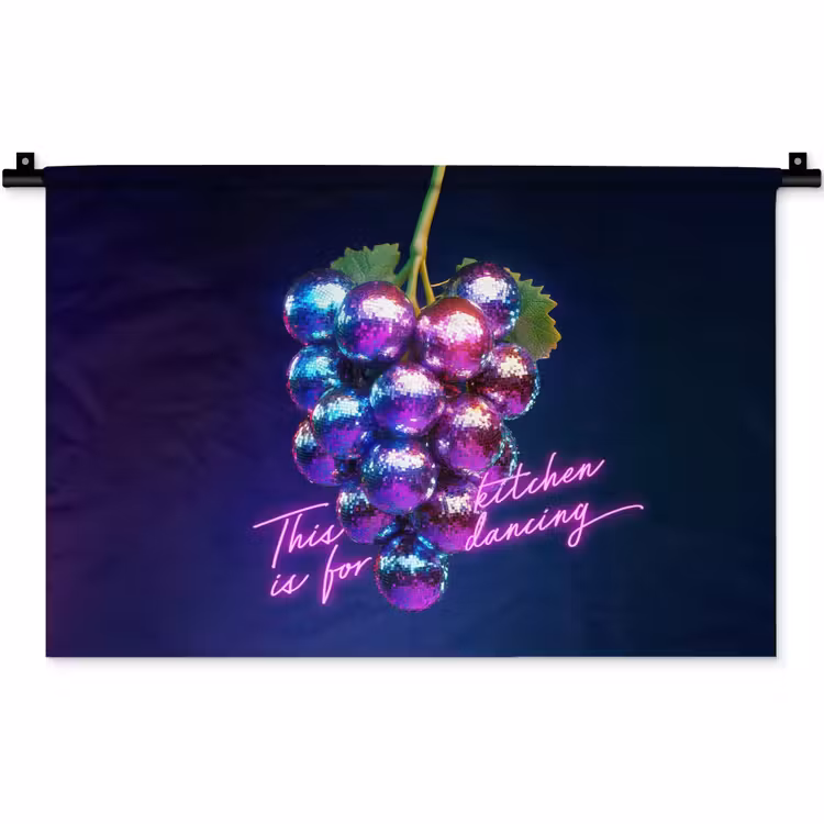 Quote - Neon - Disco - Druiven Wandkleed katoen klein -zz3d