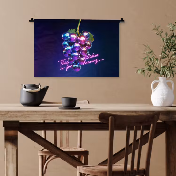 Quote - Neon - Disco - Druiven Wandkleed katoen klein -sfeer6