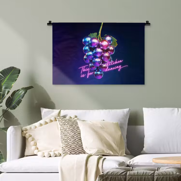 Quote - Neon - Disco - Druiven Wandkleed katoen klein -sfeer7