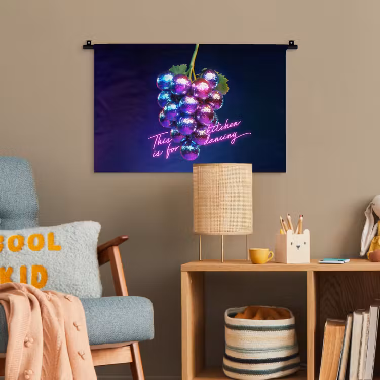 Quote - Neon - Disco - Druiven Wandkleed katoen klein -wsfeer4_kind