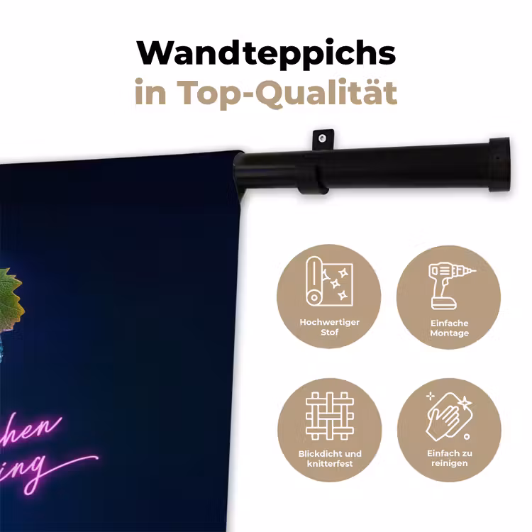 Quote - Neon - Disco - Druiven Wandkleed katoen klein -tsfeer2_DE