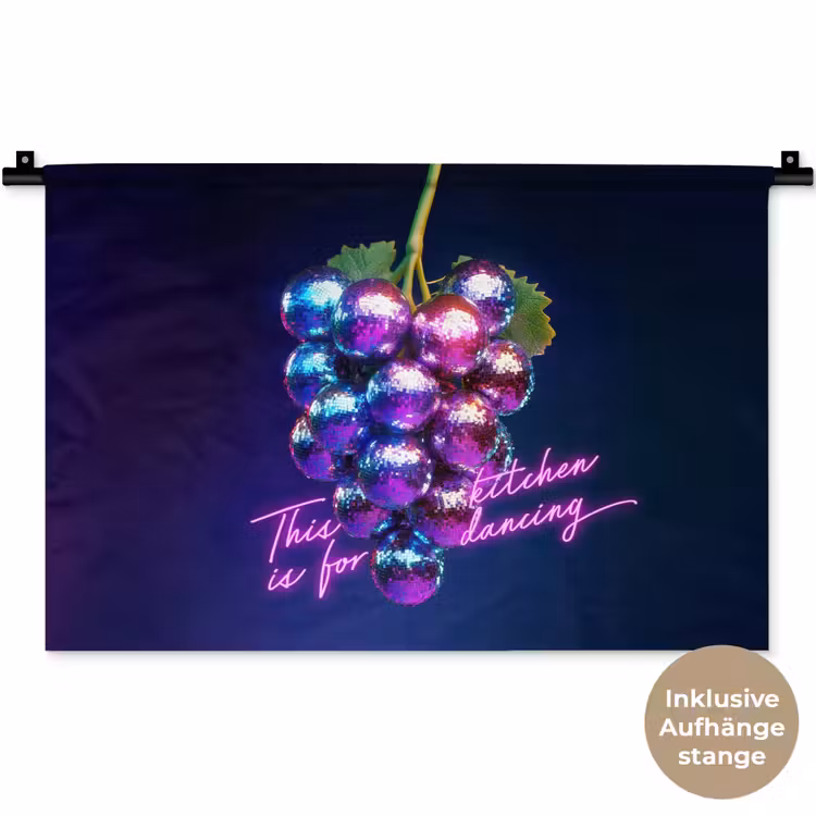 Quote - Neon - Disco - Druiven Wandkleed katoen klein -t3d_DE