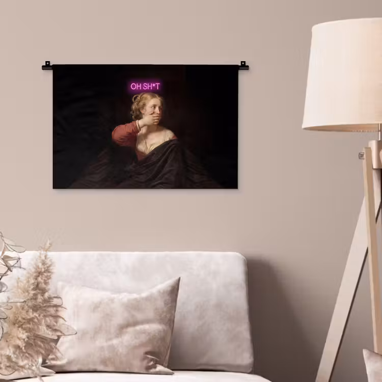 Quote - Neon - vrouw Wandkleed katoen klein -sfeer4