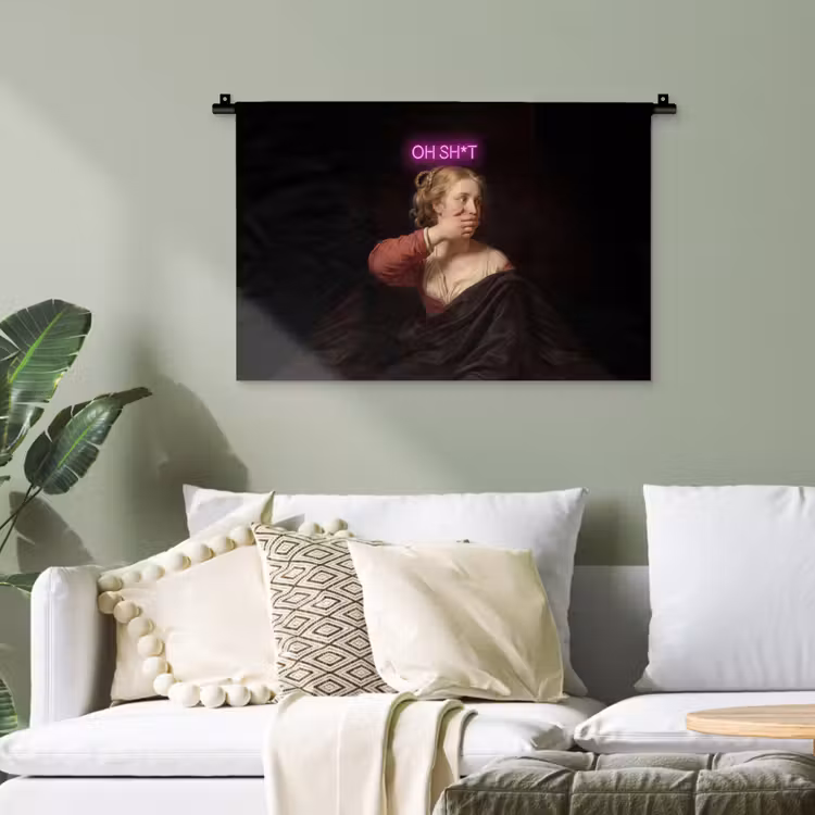 Quote - Neon - vrouw Wandkleed katoen klein -sfeer7