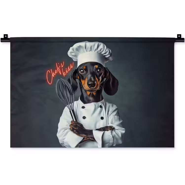 Quote - Neon - Hond - Kokskleding Wandkleed katoen klein -zz3d