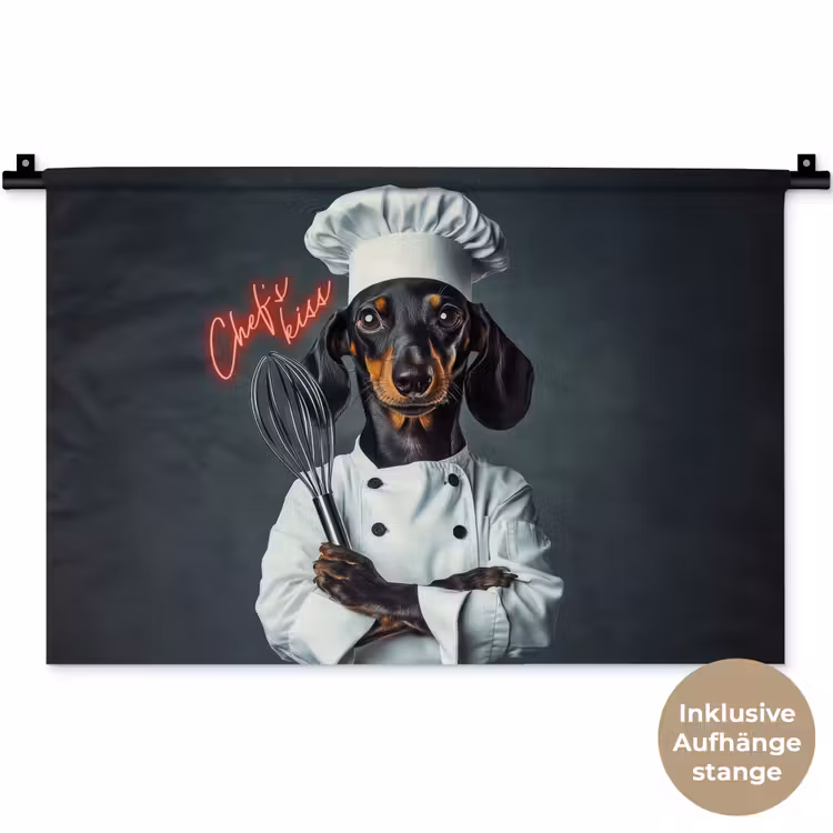 Quote - Neon - Hond - Kokskleding Wandkleed katoen klein -t3d_DE