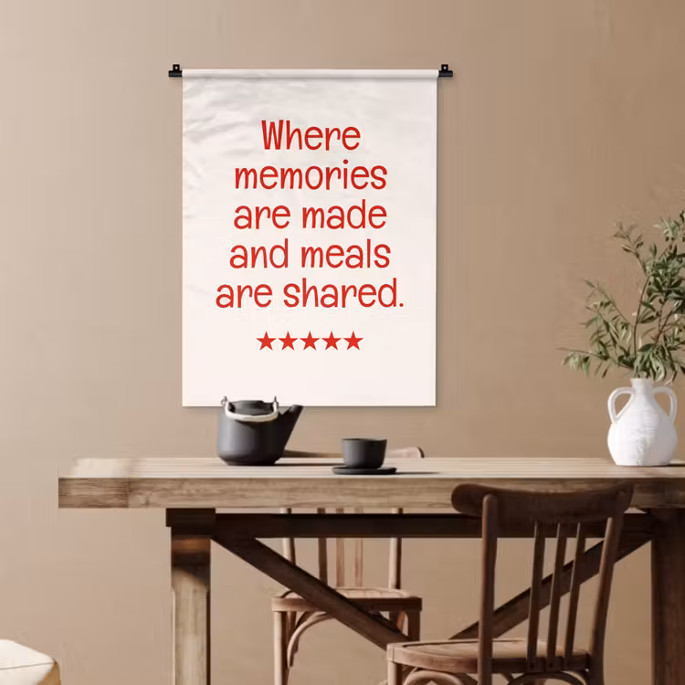 Quote - Sterren - Rood - Memories Wandkleed katoen klein -sfeer6