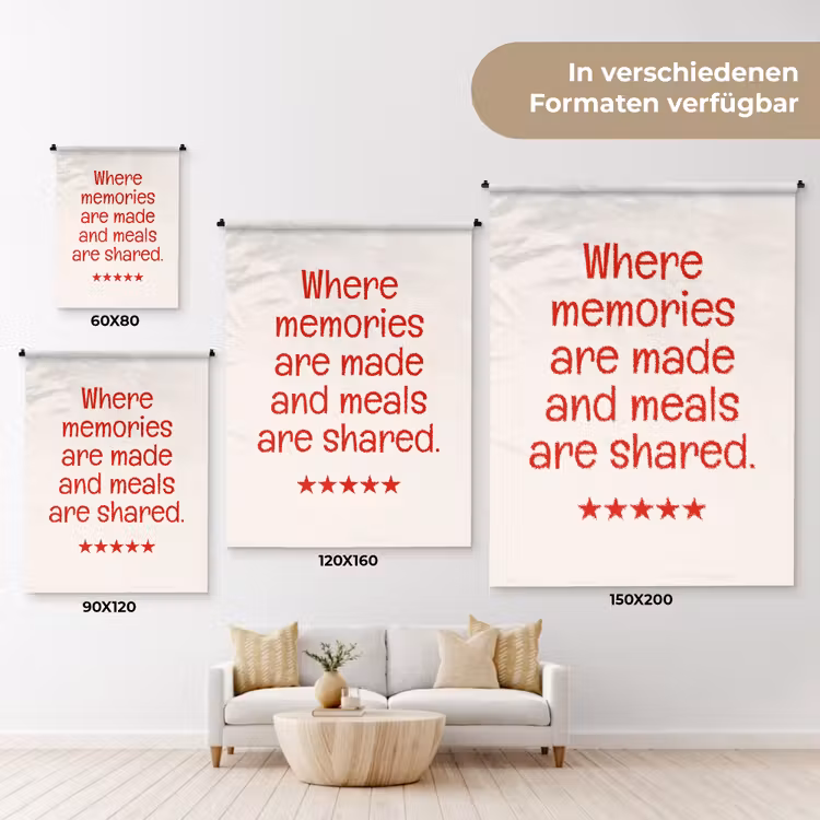 Quote - Sterren - Rood - Memories Wandkleed katoen klein -tsfeer8_DE