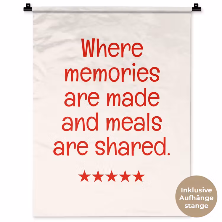 Quote - Sterren - Rood - Memories Wandkleed katoen klein -t3d_DE