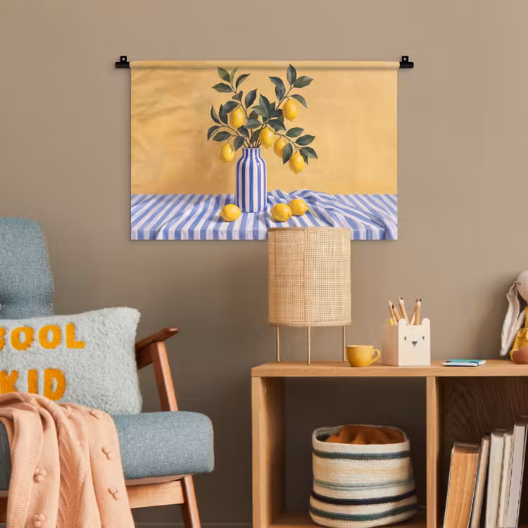 Wandteppich - Zitrone – Stillleben – Modern - Citroen - Stilleven - Modern Wandkleed katoen klein