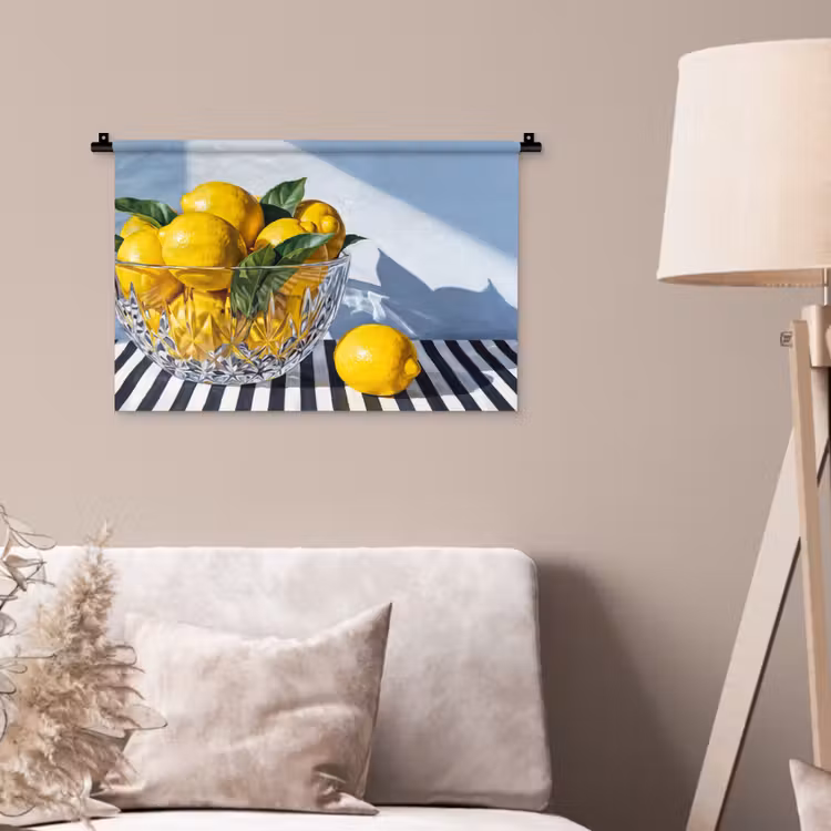 Wandteppich - Zitronen – Obst – Gelb - Citroenen - Fruit - Geel Wandkleed katoen klein
