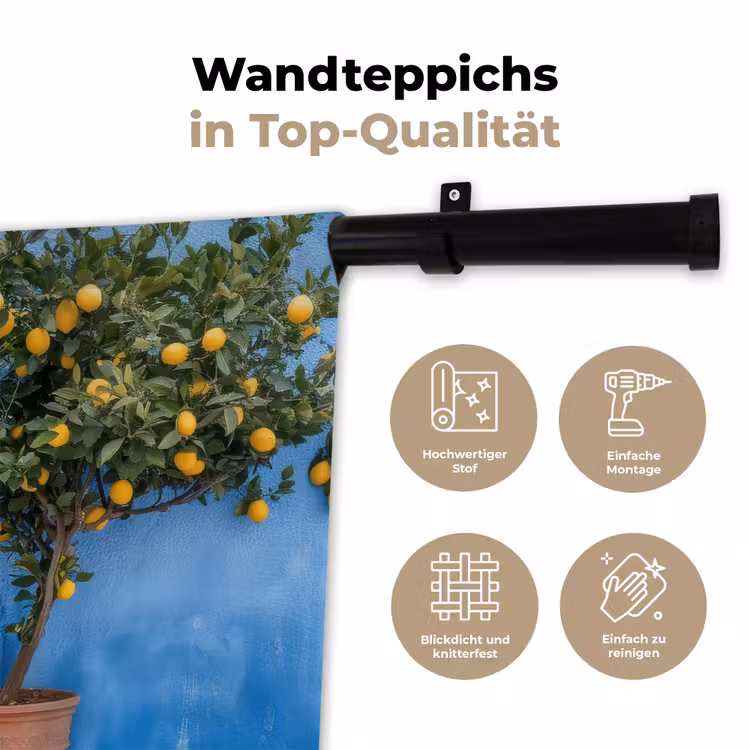 Citroenbomen - Geel - Deur - Potten Wandkleed katoen klein -tsfeer2_DE