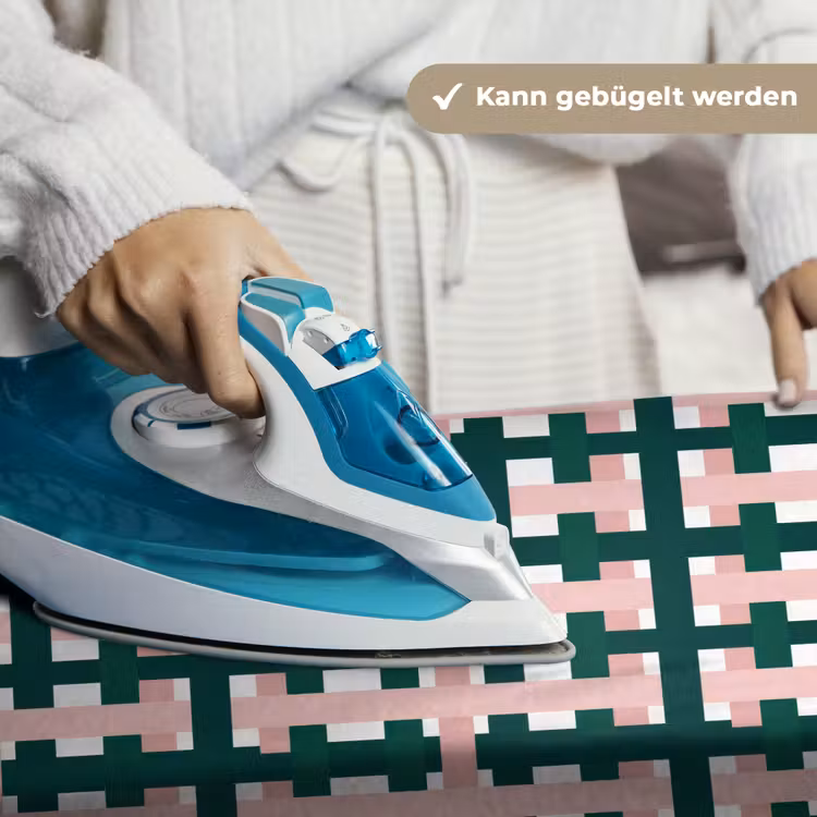 Vlechtpatroon - Groen - Roze - Grafisch Wandkleed katoen klein 269 -tsfeer9_DE