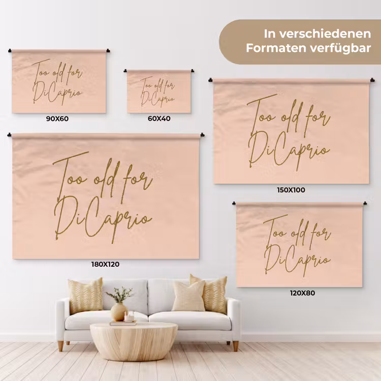 Too old for dicaprio - Roze - Groen Wandkleed katoen klein -tsfeer8_DE