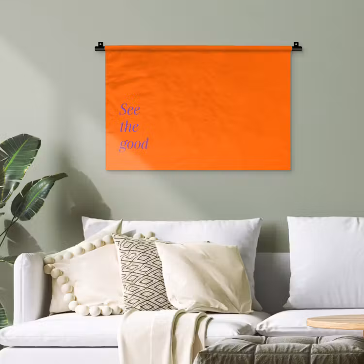 See te good - Paars - Oranje Wandkleed katoen klein -sfeer7