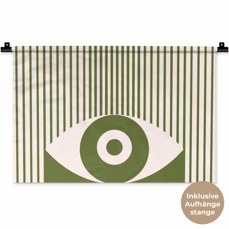 Abstract - Oog - Strepen - Modern - Groen Wandkleed katoen klein -t3d_DE