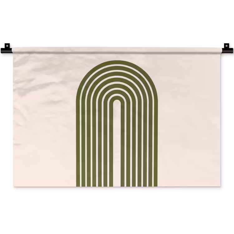 Abstract - Bogen - Modern - Groen - Kunst Wandkleed katoen klein -zz3d