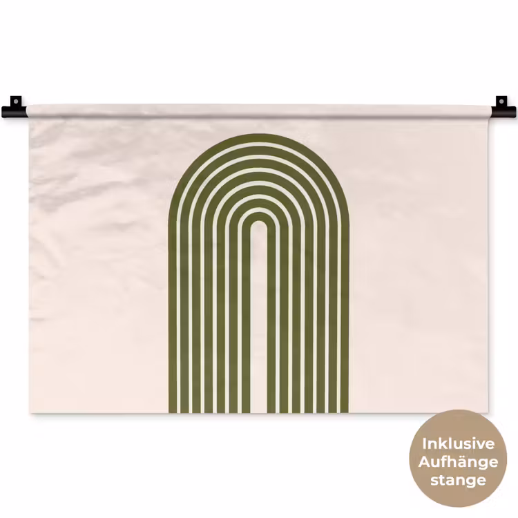 Abstract - Bogen - Modern - Groen - Kunst Wandkleed katoen klein -t3d_DE