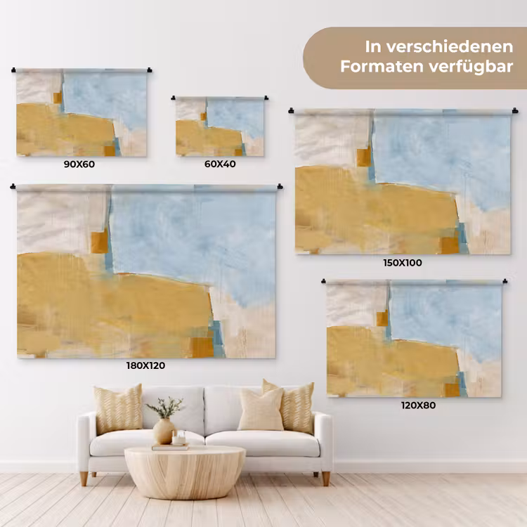 Abstract - Kleuren - Kunst - Modern - Blauw Wandkleed katoen klein -tsfeer8_DE