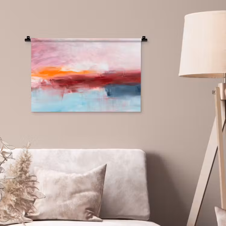 Abstract - Kleuren - Modern - Kunst - Roze Wandkleed katoen klein -sfeer4
