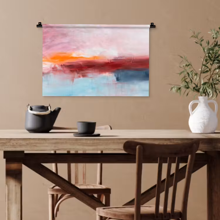 Abstract - Kleuren - Modern - Kunst - Roze Wandkleed katoen klein -sfeer6