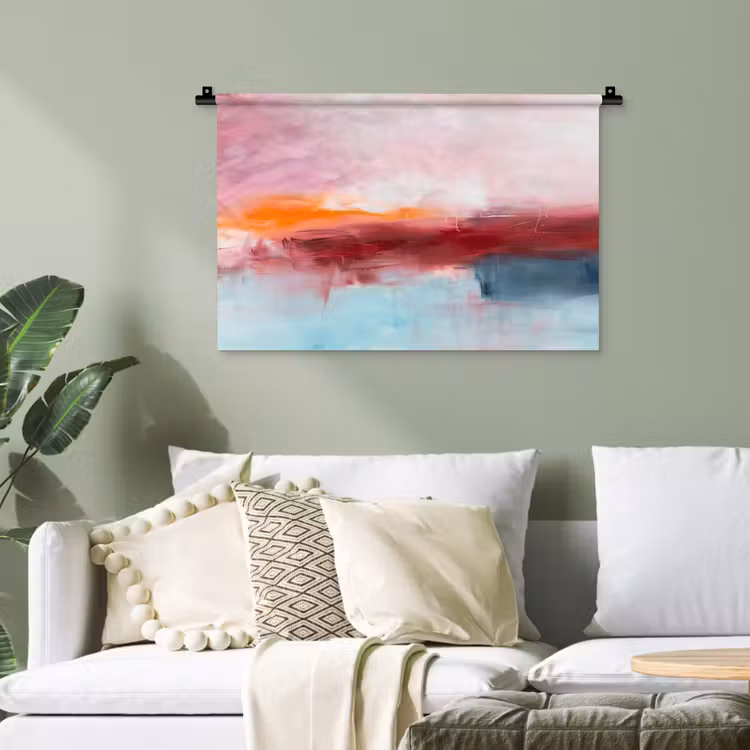 Abstract - Kleuren - Modern - Kunst - Roze Wandkleed katoen klein -sfeer7