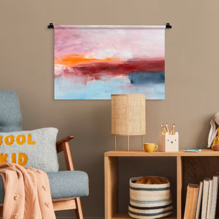 Abstract - Kleuren - Modern - Kunst - Roze Wandkleed katoen klein -wsfeer4_kind