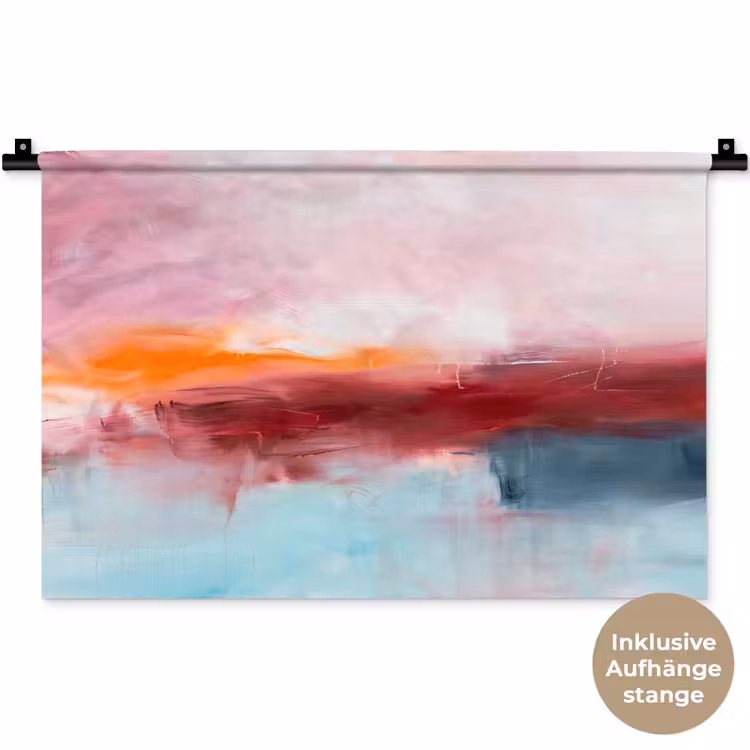 Abstract - Kleuren - Modern - Kunst - Roze Wandkleed katoen klein -t3d_DE