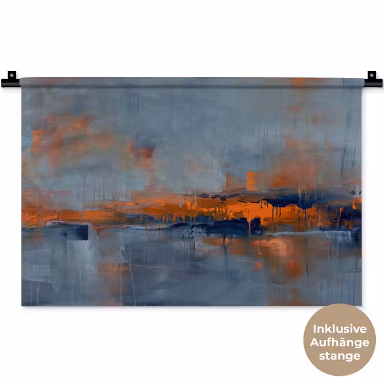 Abstract - Kleuren - Modern - Oranje - Grijs Wandkleed katoen klein -t3d_DE