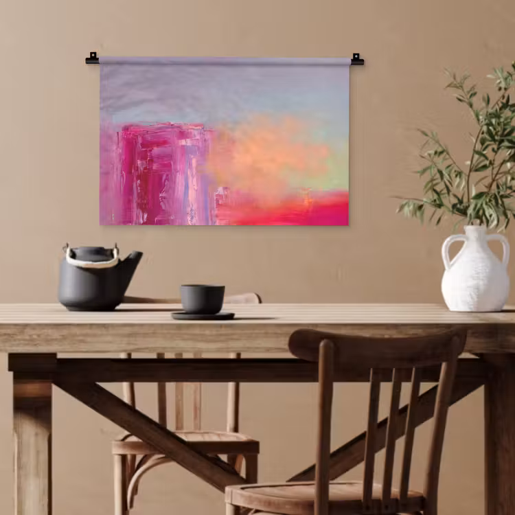 Abstract - Kleuren - Modern - Roze Wandkleed katoen klein -sfeer6