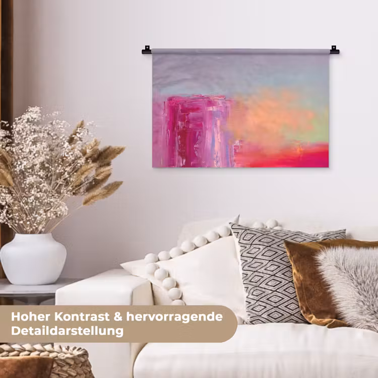Abstract - Kleuren - Modern - Roze Wandkleed katoen klein -tsfeer1_DE